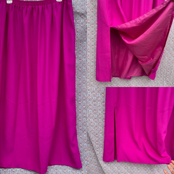 VTG PINK SATIN 3 Piece SUIT JACKET SKIRT & VEST RHINESTONES Dance Party - Picture 5 of 15